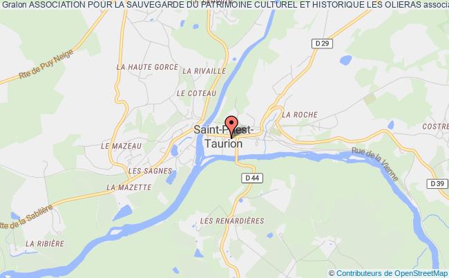 plan association Association Pour La Sauvegarde Du Patrimoine Culturel Et Historique Les Olieras Saint-Priest-Taurion