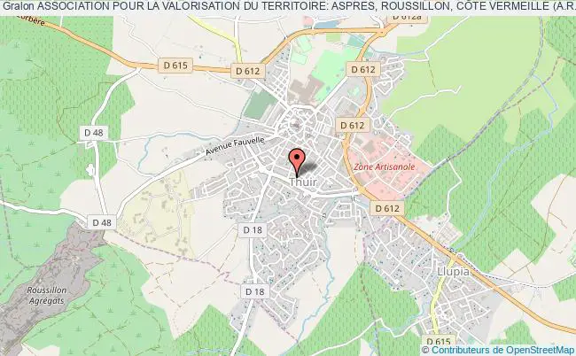 plan association Association Pour La Valorisation Du Territoire: Aspres, Roussillon, CÔte Vermeille (a.r.c.v) Thuir