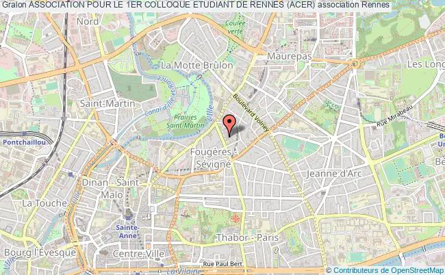 plan association Association Pour Le 1er Colloque Etudiant De Rennes (acer) Rennes