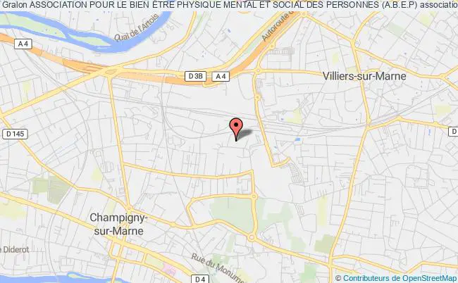 plan association Association Pour Le Bien Être Physique Mental Et Social Des Personnes (a.b.e.p) Champigny-sur-Marne
