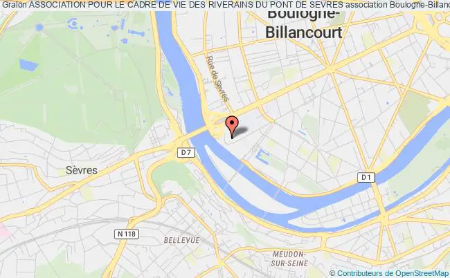 plan association Association Pour Le Cadre De Vie Des Riverains Du Pont De Sevres Boulogne-Billancourt