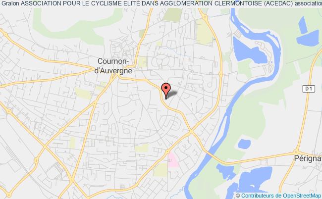 plan association Association Pour Le Cyclisme Elite Dans Agglomeration Clermontoise (acedac) Cournon-d'Auvergne