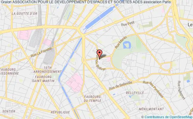 plan association Association Pour Le Developpement D'espaces Et Societes Ades Paris 19e
