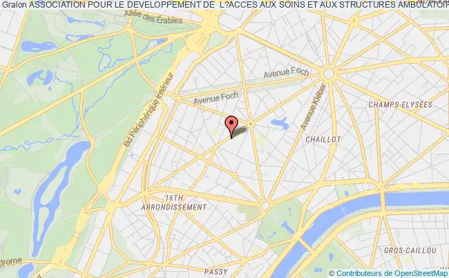 plan association Association Pour Le Developpement De  L?acces Aux Soins Et Aux Structures Ambulatoires  -  Adassa Paris 16e