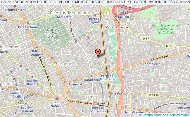 plan association Association Pour Le DÉveloppement De Kandiounkou (a.d.k) - Coordination De Paris PARIS