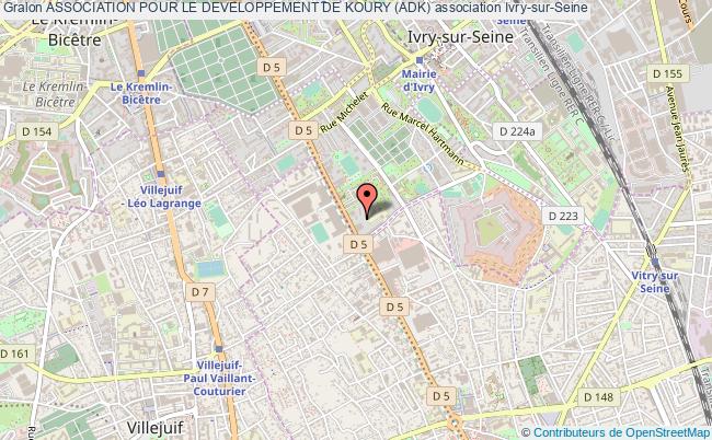 plan association Association Pour Le Developpement De Koury (adk) Ivry-sur-Seine