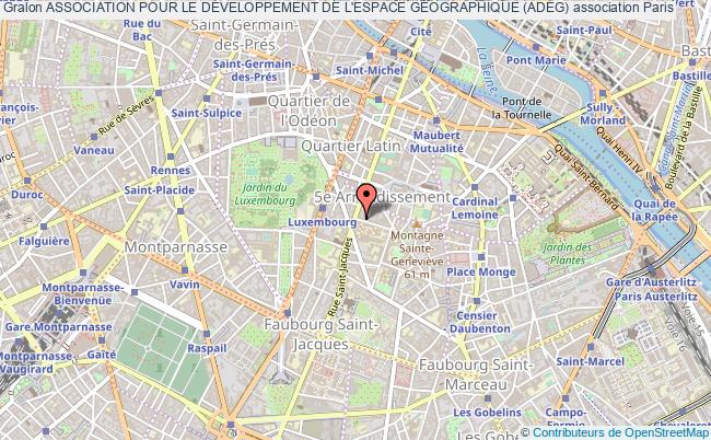 plan association Association Pour Le DÉveloppement De L'espace GÉographique (adeg) Paris