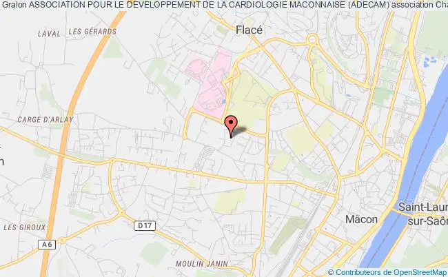 plan association Association Pour Le Developpement De La Cardiologie Maconnaise (adecam) Charnay-lès-Mâcon