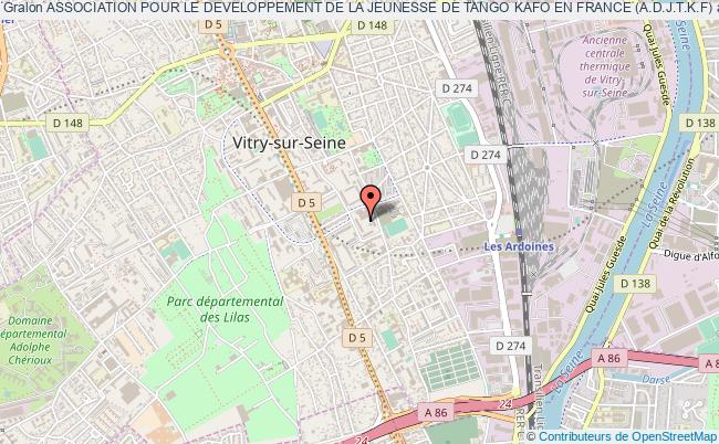 plan association Association Pour Le Developpement De La Jeunesse De Tango Kafo En France (a.d.j.t.k.f) Vitry-sur-Seine