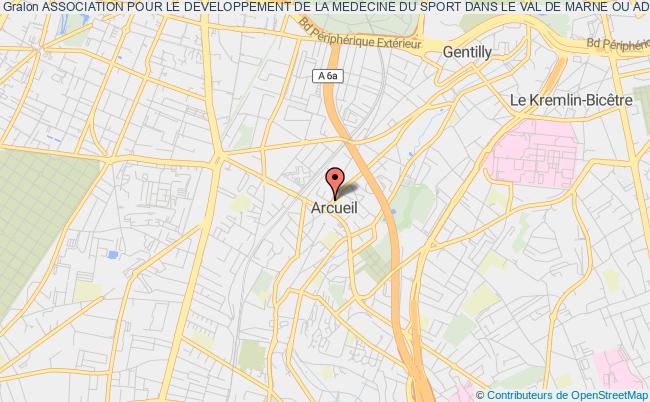 plan association Association Pour Le Developpement De La Medecine Du Sport Dans Le Val De Marne Ou Adms 94 Arcueil