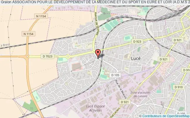 plan association Association Pour Le Developpement De La Medecine Et Du Sport En Eure Et Loir (a.d.m.s 28) Lucé