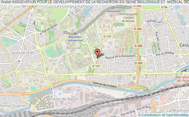 plan association Association Pour Le Developpement De La Recherche En Genie Biologique Et  Medical (adr - Gbm) Rennes