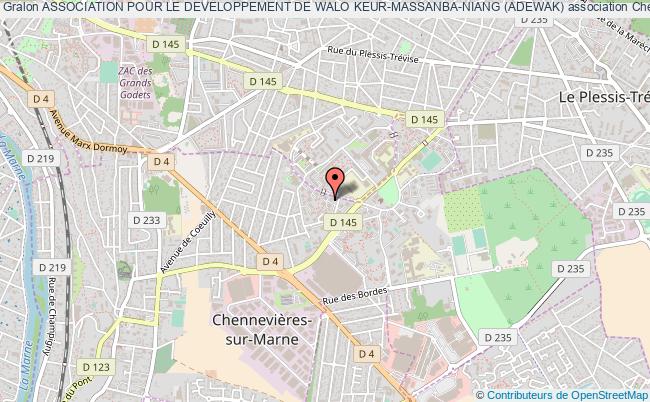 plan association Association Pour Le Developpement De Walo Keur-massanba-niang (adewak) Chennevières-sur-Marne