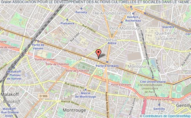 plan association Association Pour Le Developpement Des Actions Culturelles Et Sociales Dans Le 14eme Arrondissement De Paris - Adacs Paris 14 Paris