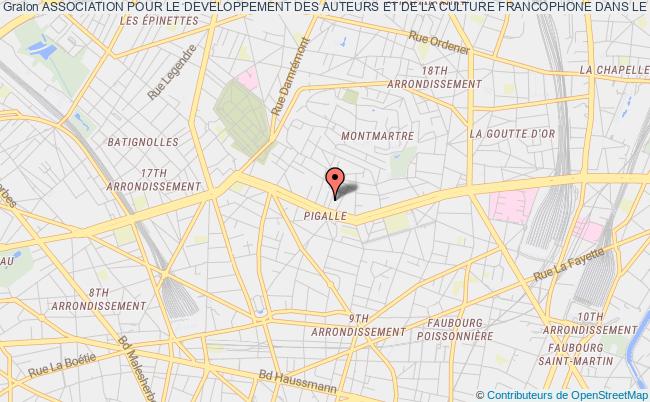 plan association Association Pour Le Developpement Des Auteurs Et De La Culture Francophone Dans Le Monde Paris