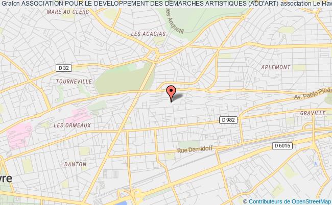plan association Association Pour Le Developpement Des Demarches Artistiques (add'art) Le    Havre