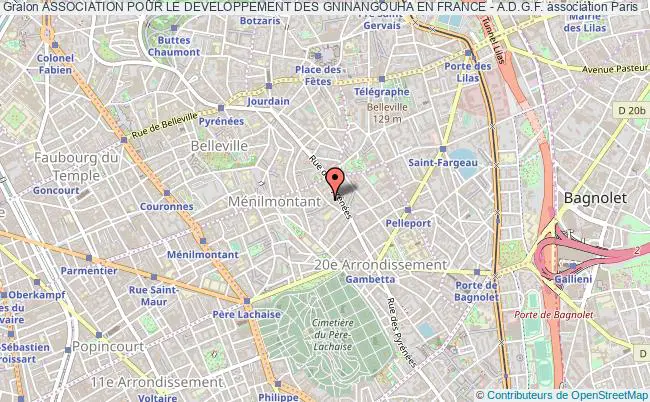 plan association Association Pour Le Developpement Des Gninangouha En France - A.d.g.f. Paris 20e