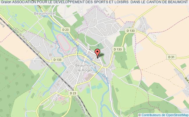 plan association Association Pour Le Developpement Des Sports Et Loisirs  Dans Le Canton De Beaumont Le Roger Beaumont-le-Roger