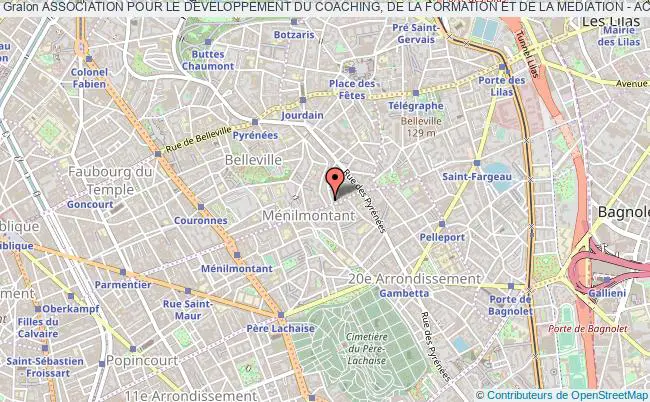 plan association Association Pour Le Developpement Du Coaching, De La Formation Et De La Mediation - Acoforme Paris