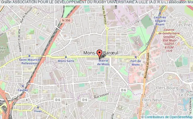 plan association Association Pour Le Developpement Du Rugby Universitaire A Lille (a.d.r.u.l) Mons-en-Baroeul
