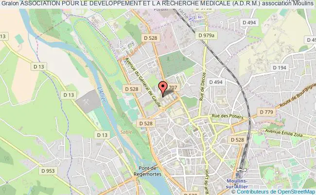 plan association Association Pour Le Developpement Et L A Recherche Medicale (a.d.r.m.) Moulins