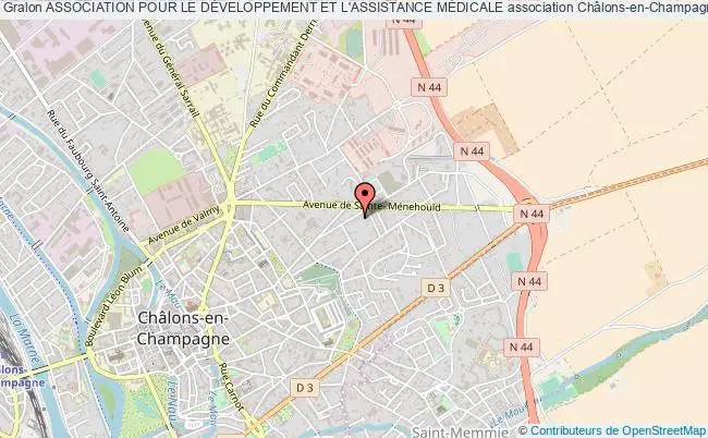 plan association Association Pour Le DÉveloppement Et L'assistance MÉdicale Châlons-en-Champagne