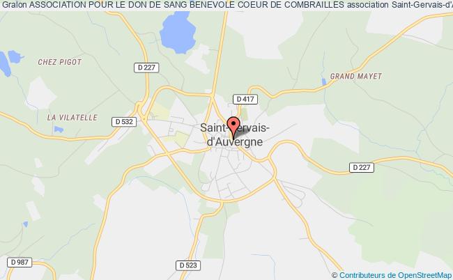 plan association Association Pour Le Don De Sang Benevole Coeur De Combrailles Saint-Gervais-d'Auvergne