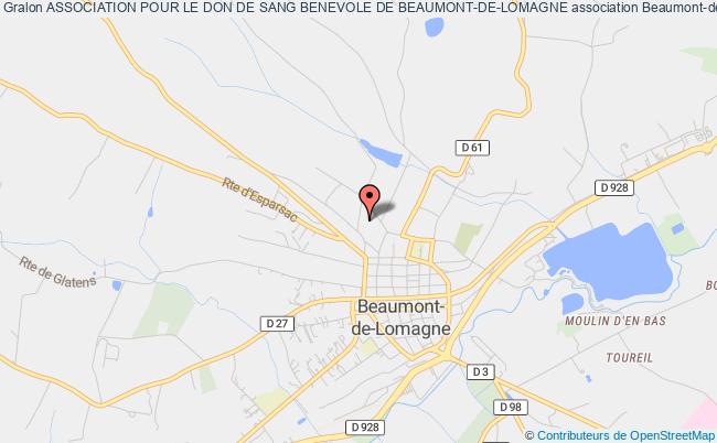 plan association Association Pour Le Don De Sang Benevole De Beaumont-de-lomagne Beaumont-de-Lomagne