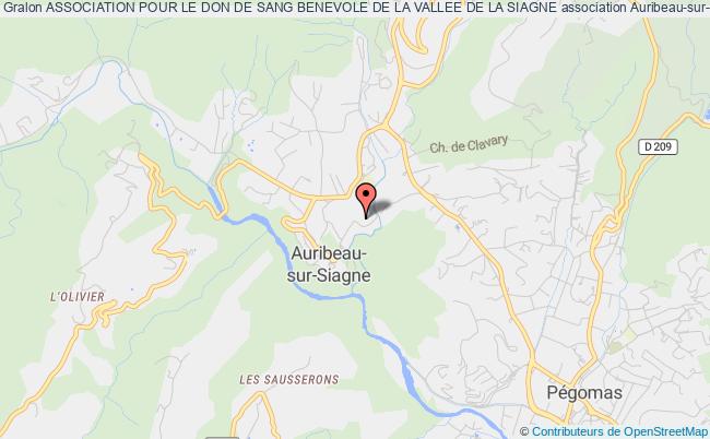 plan association Association Pour Le Don De Sang Benevole De La Vallee De La Siagne Auribeau-sur-Siagne