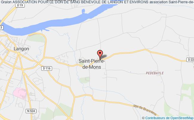 plan association Association Pour Le Don De Sang BÉnÉvole De Langon Et Environs Saint-Pierre-de-Mons