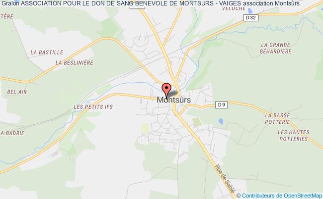 plan association Association Pour Le Don De Sang Benevole De Montsurs - Vaiges Montsûrs