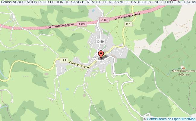 plan association Association Pour Le Don De Sang Benevole De Roanne Et Sa Region - Section De Violay Violay