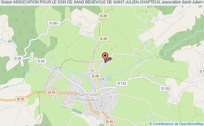 plan association Association Pour Le Don De Sang BÉnÉvole De Saint-julien-chapteuil Saint-Julien-Chapteuil