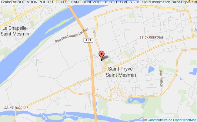 plan association Association Pour Le Don De Sang Benevole De St- Pryve St- Mesmin Saint-Pryvé-Saint-Mesmin