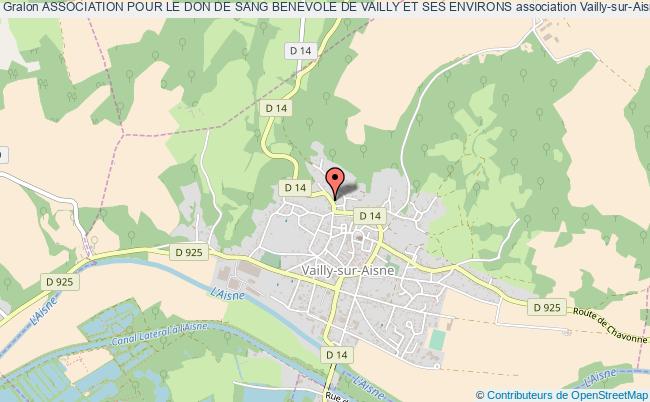 plan association Association Pour Le Don De Sang Benevole De Vailly Et Ses Environs Vailly-sur-Aisne