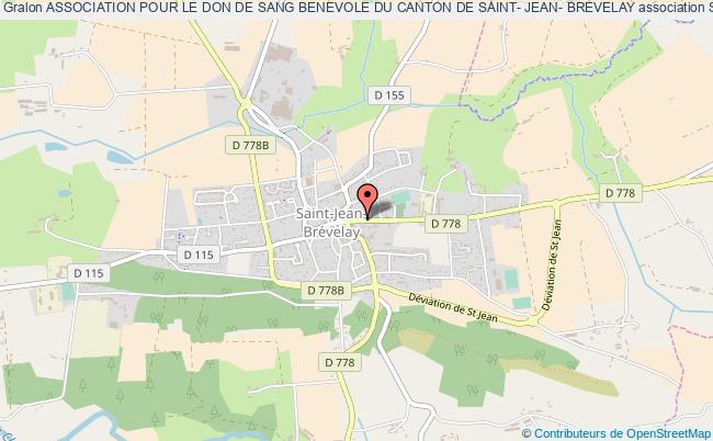 plan association Association Pour Le Don De Sang Benevole Du Canton De Saint- Jean- Brevelay Saint-Jean-Brévelay