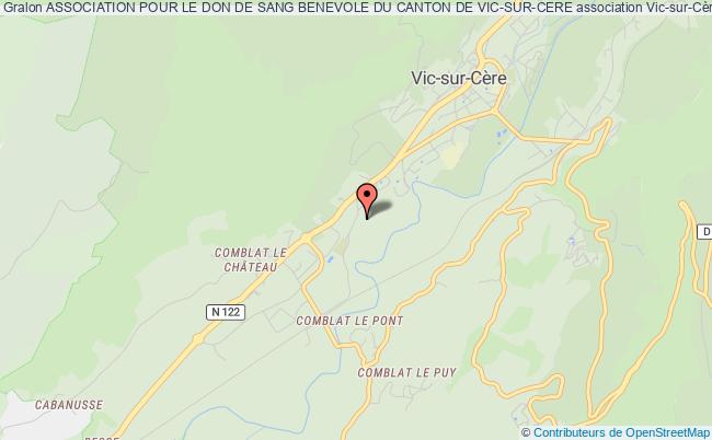 plan association Association Pour Le Don De Sang Benevole Du Canton De Vic-sur-cere Vic-sur-Cère