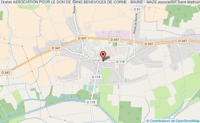 plan association Association Pour Le Don De Sang Benevoles De Corne - Baune - Maze Loire-Authion
