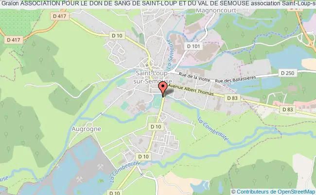 plan association Association Pour Le Don De Sang De Saint-loup Et Du Val De Semouse Saint-Loup-sur-Semouse