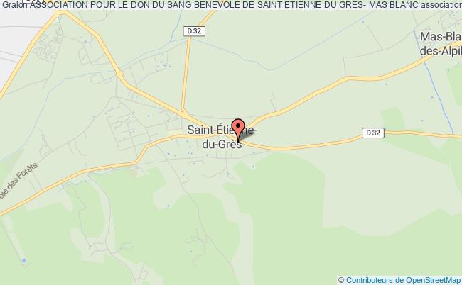 plan association Association Pour Le Don Du Sang Benevole De Saint Etienne Du Gres- Mas Blanc Saint-Étienne-du-Grès