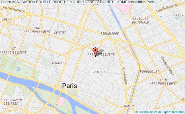 plan association Association Pour Le Droit De Mourir Dans La Dignite - Admd Paris