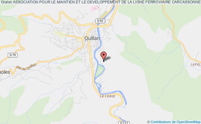 plan association Association Pour Le Maintien Et Le Developpement De La Ligne Ferroviaire Carcassonne-quillan Quillan
