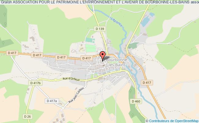 plan association Association Pour Le Patrimoine L'environnement Et L'avenir De Bourbonne-les-bains Bourbonne-les-Bains