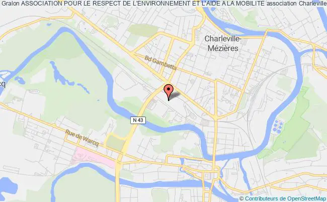 plan association Association Pour Le Respect De L'environnement Et L'aide A La Mobilite Charleville-Mézières