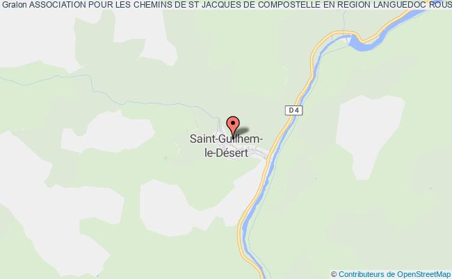 plan association Association Pour Les Chemins De St Jacques De Compostelle En Region Languedoc Roussillon Saint-Guilhem-le-Désert