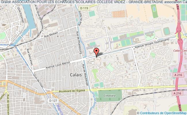 plan association Association Pour Les Echanges Scolaires College Vadez - Grande-bretagne Calais