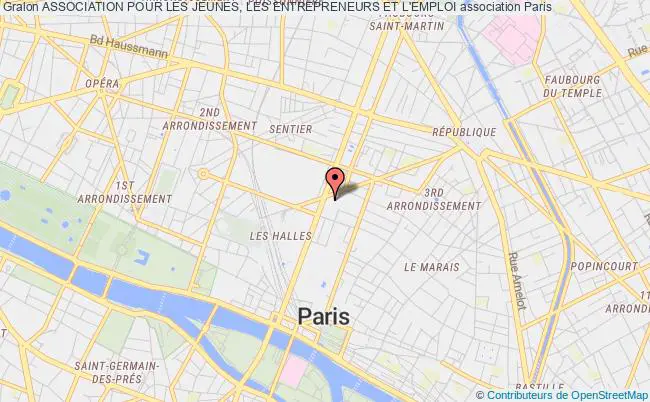 plan association Association Pour Les Jeunes, Les Entrepreneurs Et L'emploi Paris