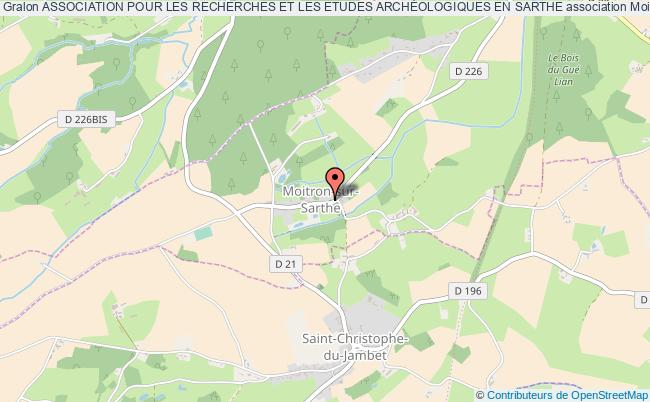 plan association Association Pour Les Recherches Et Les Etudes ArchÉologiques En Sarthe Moitron-sur-Sarthe