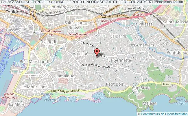 plan association Association Professionnelle Pour L'informatique Et Le Recouvrement Toulon