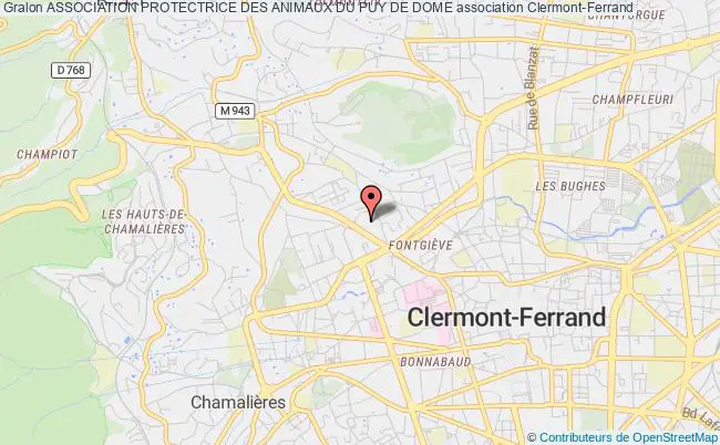 plan association Association Protectrice Des Animaux Du Puy De Dome Clermont-Ferrand